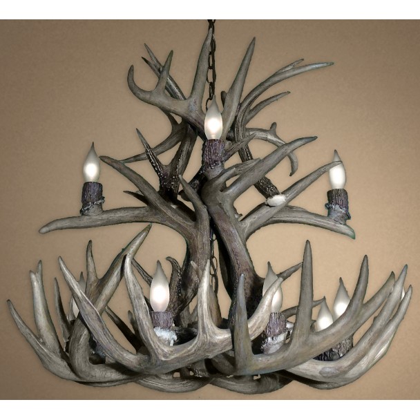Taos Real Antler White-Tail Cascade Chandelier CD-WTCXXL