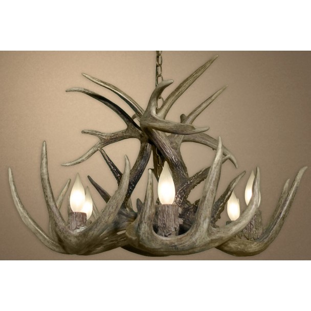 Real Antler Whitetail Single Tier Chandelier WTST